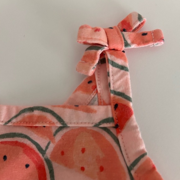 9 month old Carter’s 2 piece set in pink and green watermelon print - Picture 2 of 6